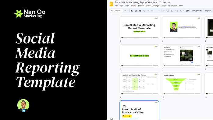 Social Media Reporting Template Slide